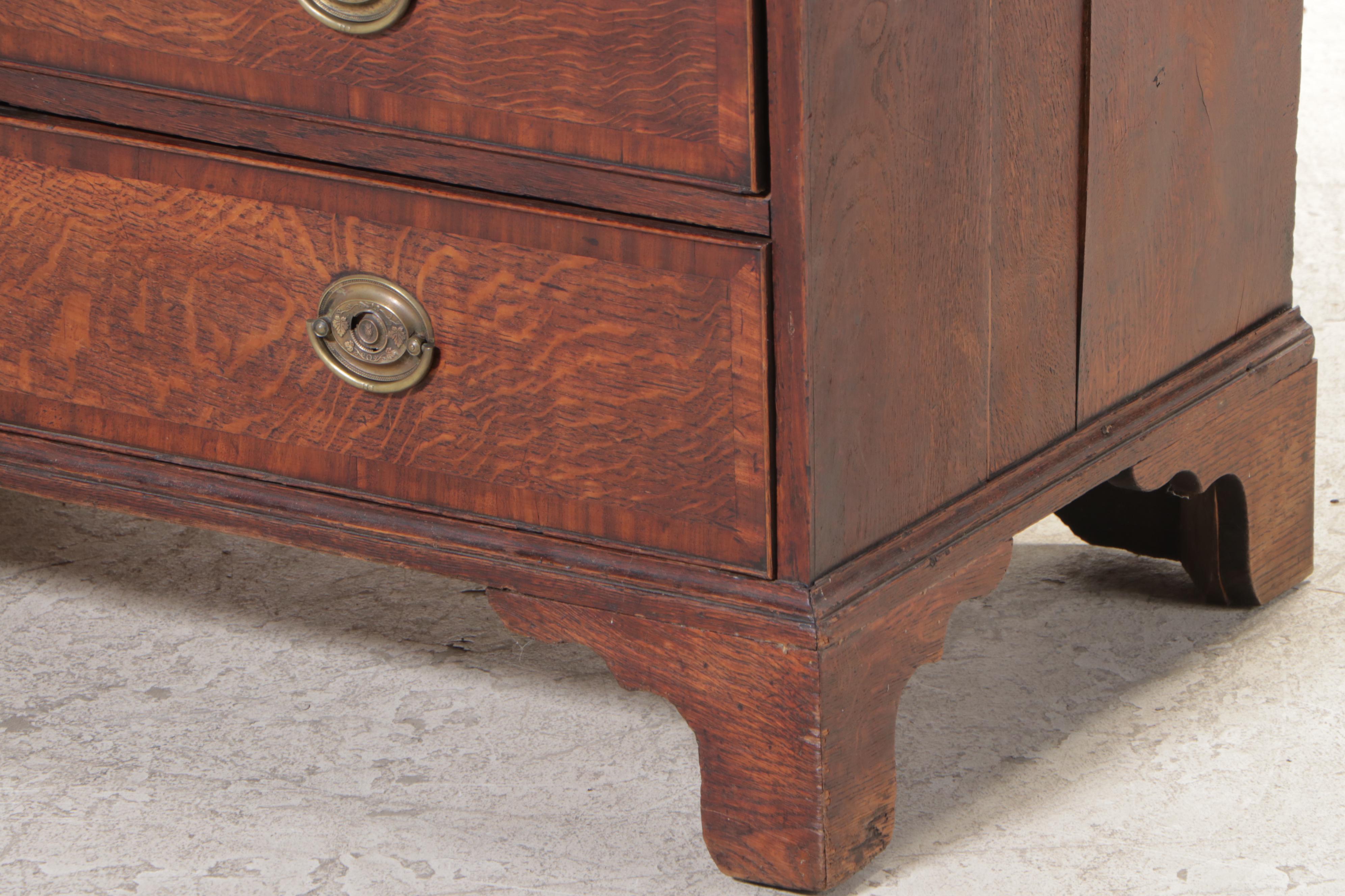 George III Oak And Mahogany-Crossbanded Bureau, Late 18th Century | EBTH