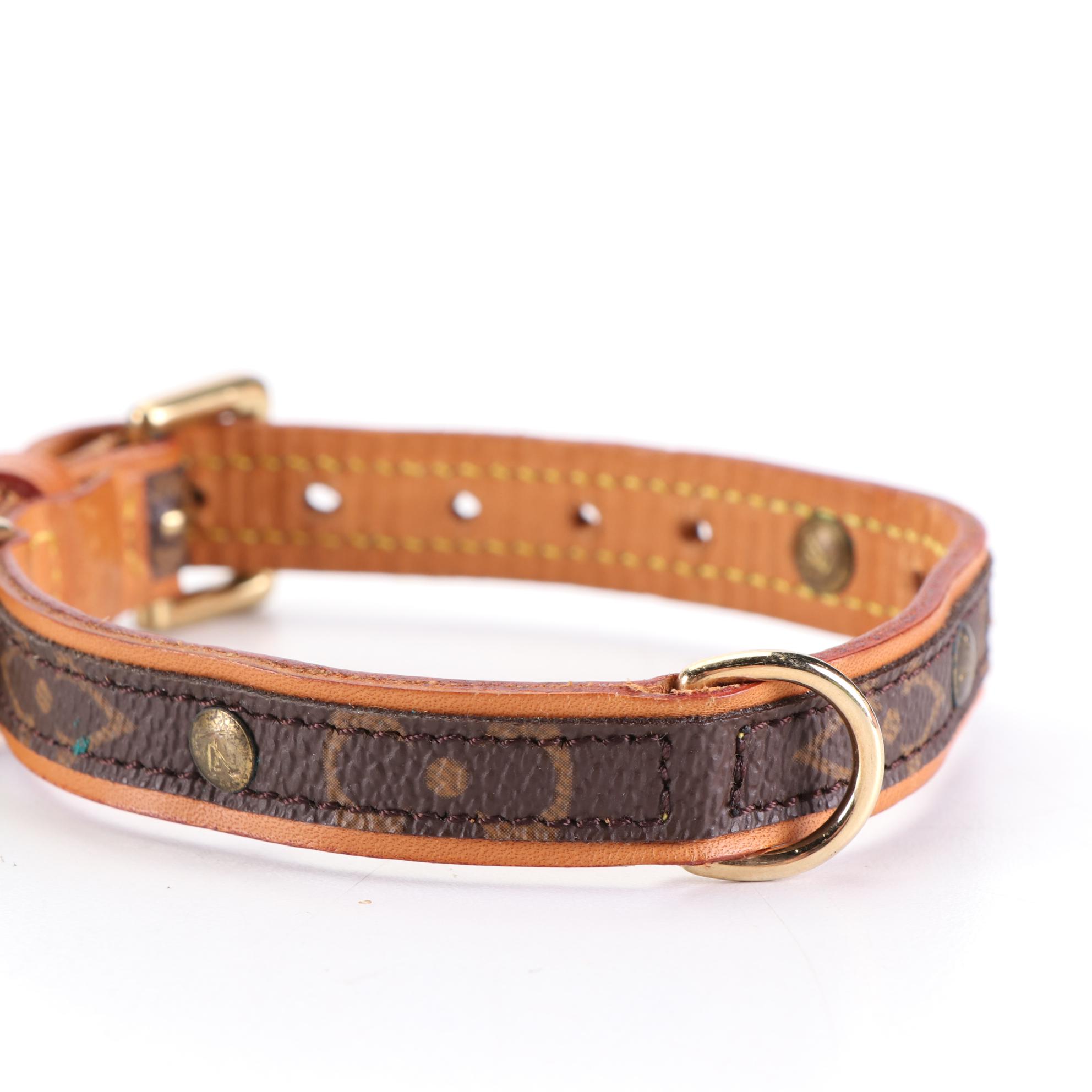 Louis Vuitton Baxter PM Dog Collar in Monogram Canvas and Vachetta Leather EBTH