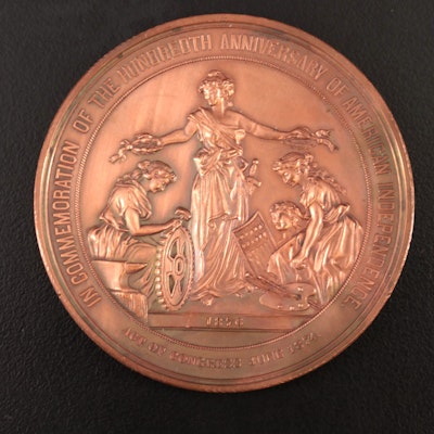 1876 American Independence Centennial Commemorative Bronze Medal