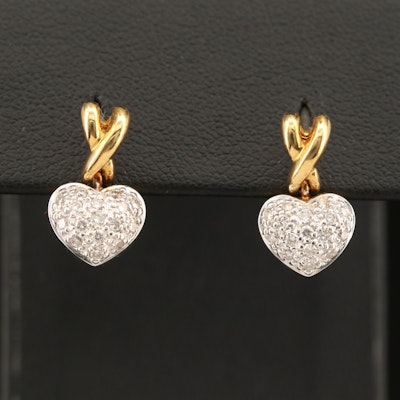 18K 0.34 CTW Diamond Heart Earrings