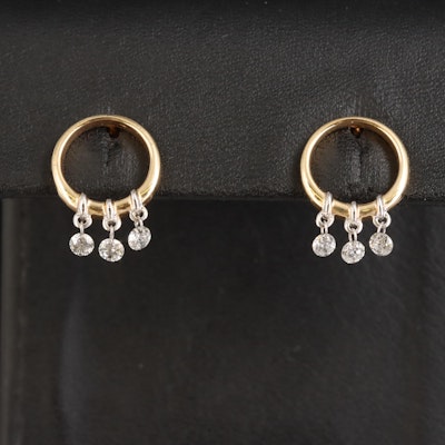 14K 0.50 CTW Diamond Circle Fringe Earrings
