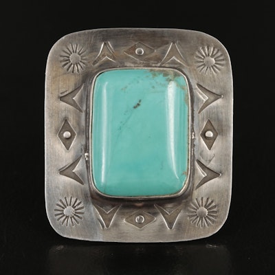 Southwestern Jenny Forks Designs Sterling Turquoise Ring