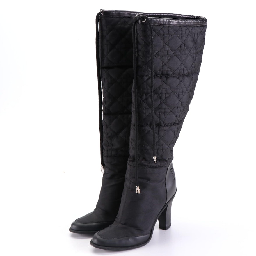 Christian Dior Lady Dior Boots in Quilted Nylon Canvas and Leather Trim
