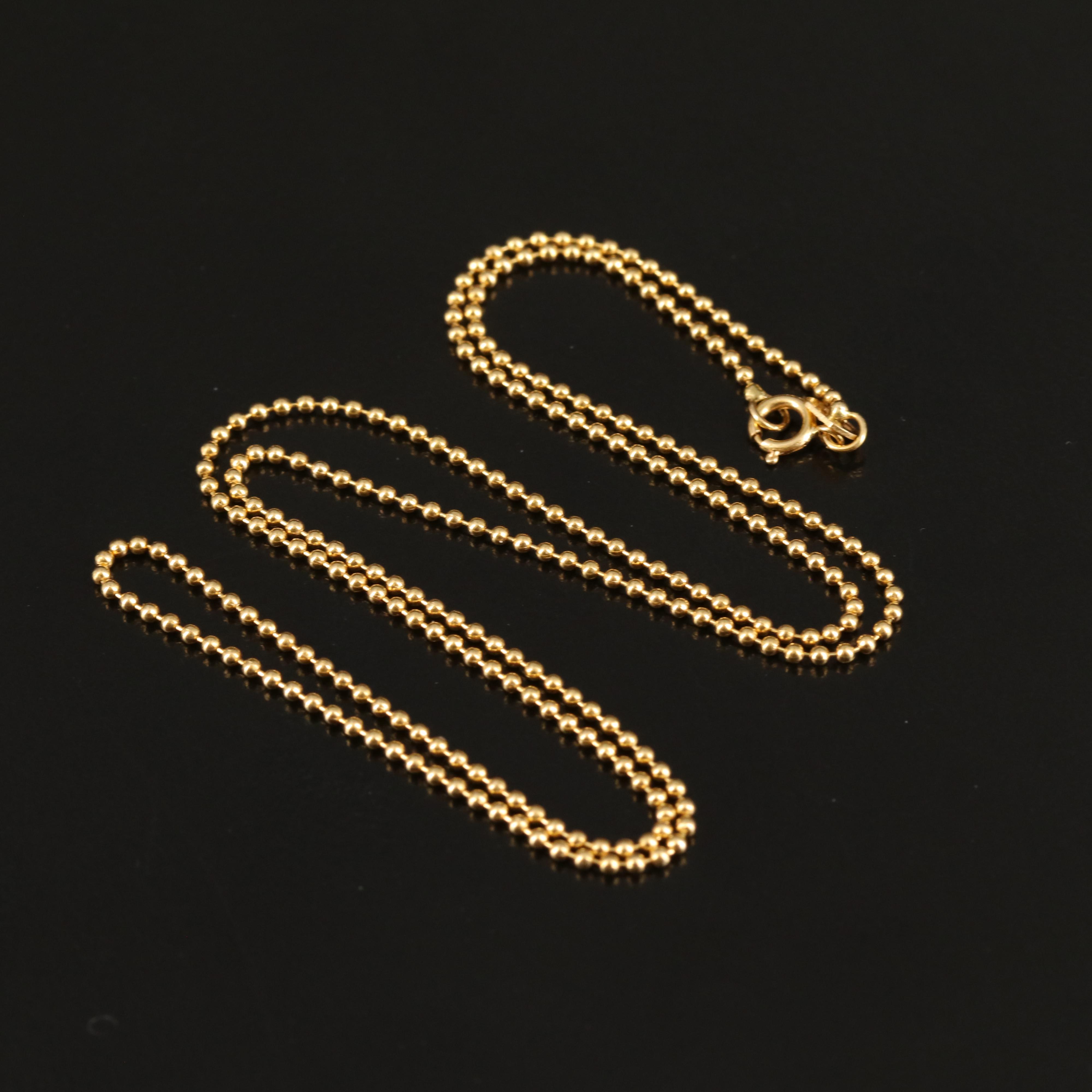 18K Bead Chain Necklace EBTH