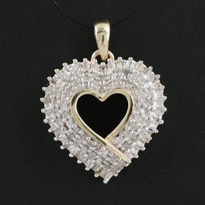 10K 0.50 CTW Diamond Heart Pendant