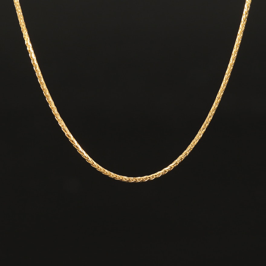 Italian 14K Wheat Chain Necklace