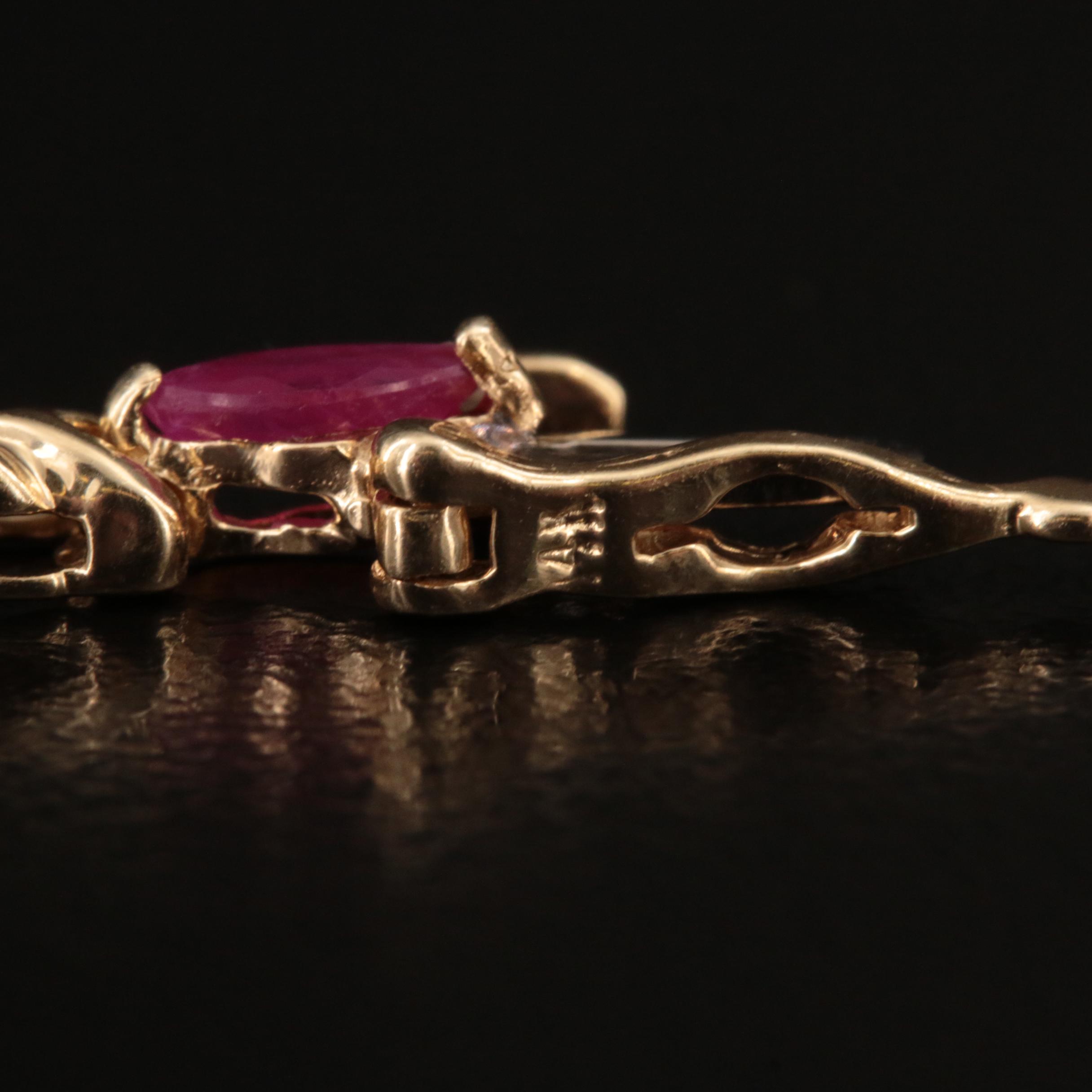14K Ruby Station Bracelet EBTH