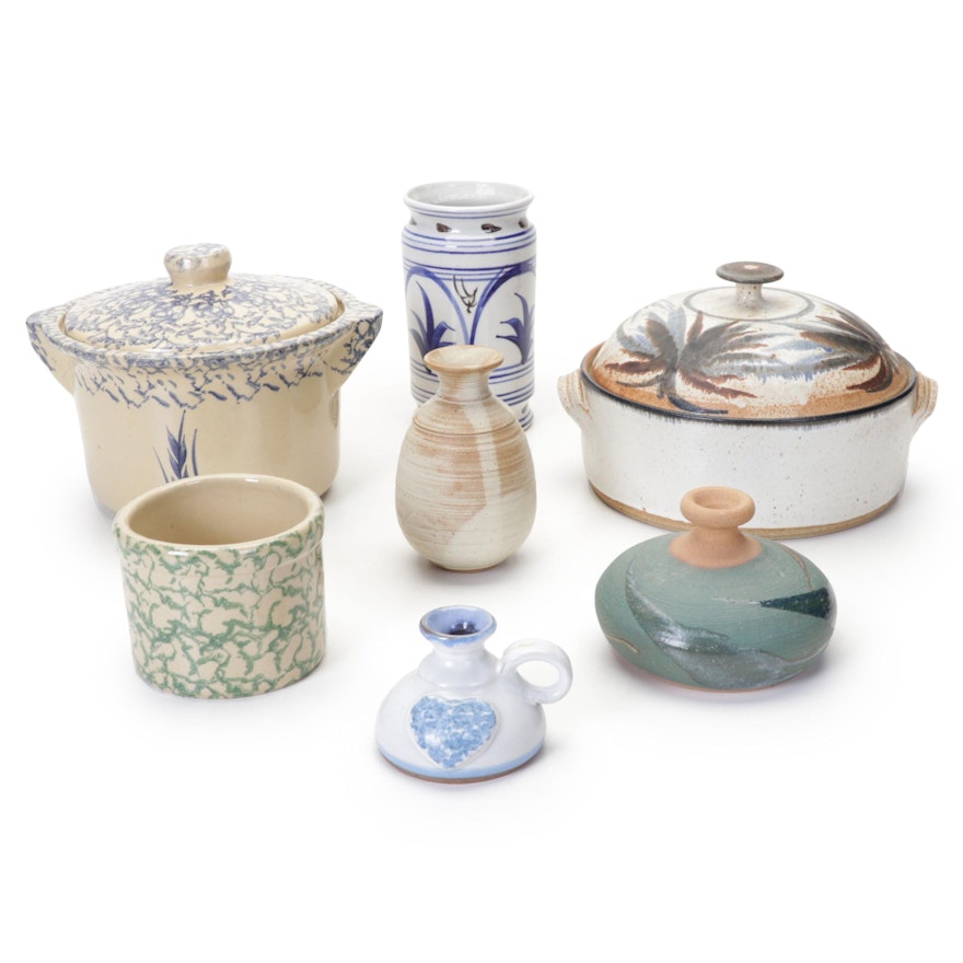 Robinson Ramsbottom, Jamestown, & Dublin Potteries & Artisan Signed Bud Vases