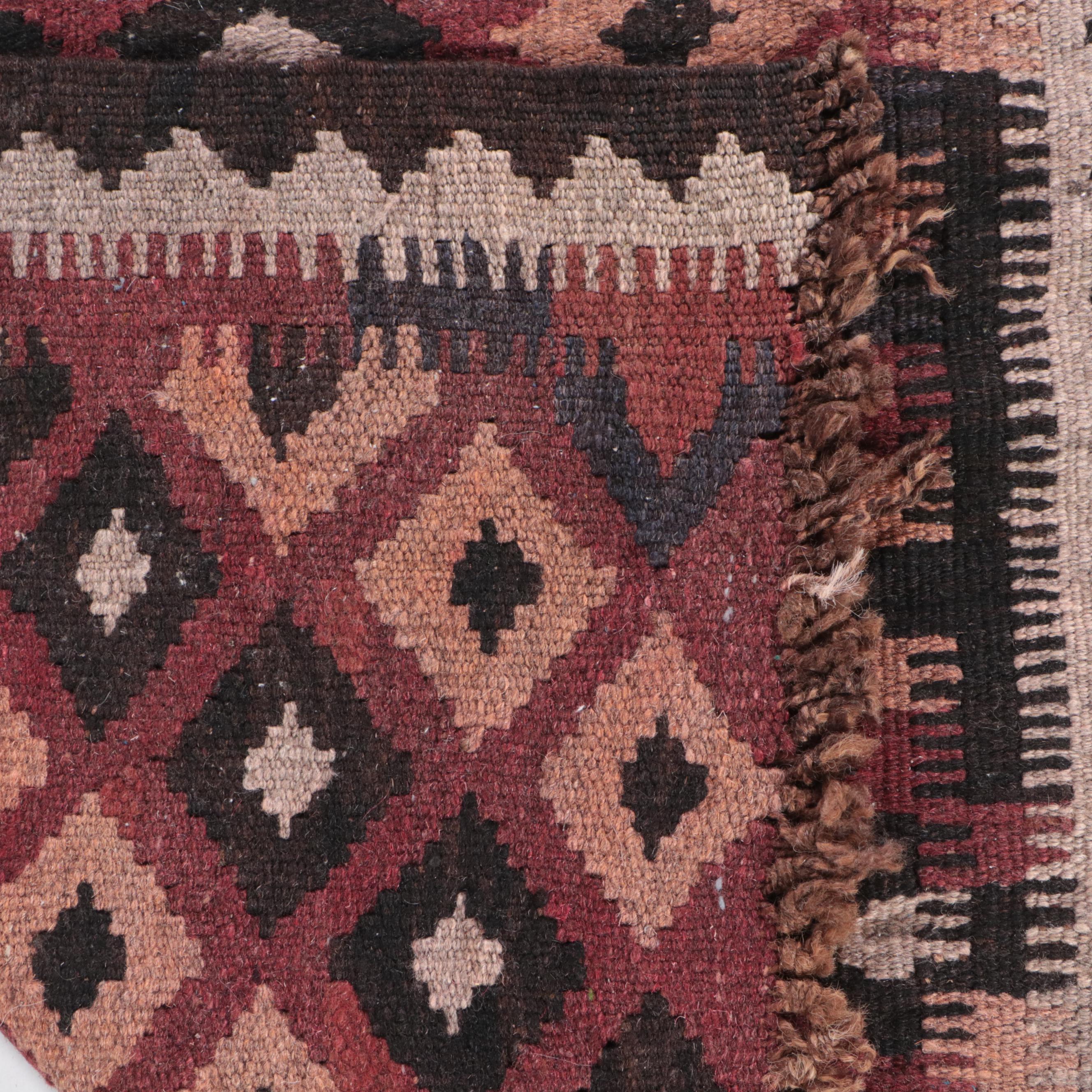 2' x 2'7 Handwoven Afghan Kilim Remnant Rug EBTH