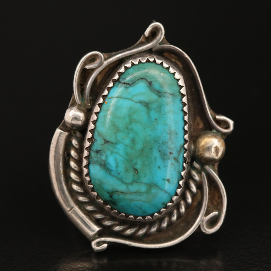 Southwestern Sterling Turquoise Ring