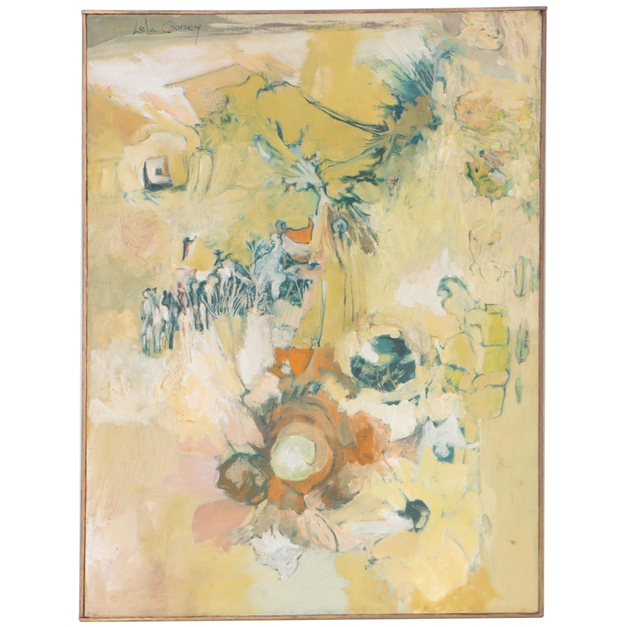 Lela Cooney Abstract Oil Painting "The Yellow Trail"