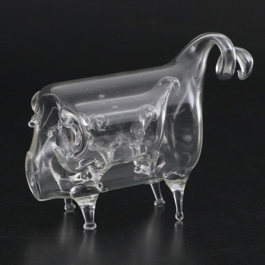 Roberto Niederer Internally Graduated Flameworked Glass Pigs, Late 20th Century