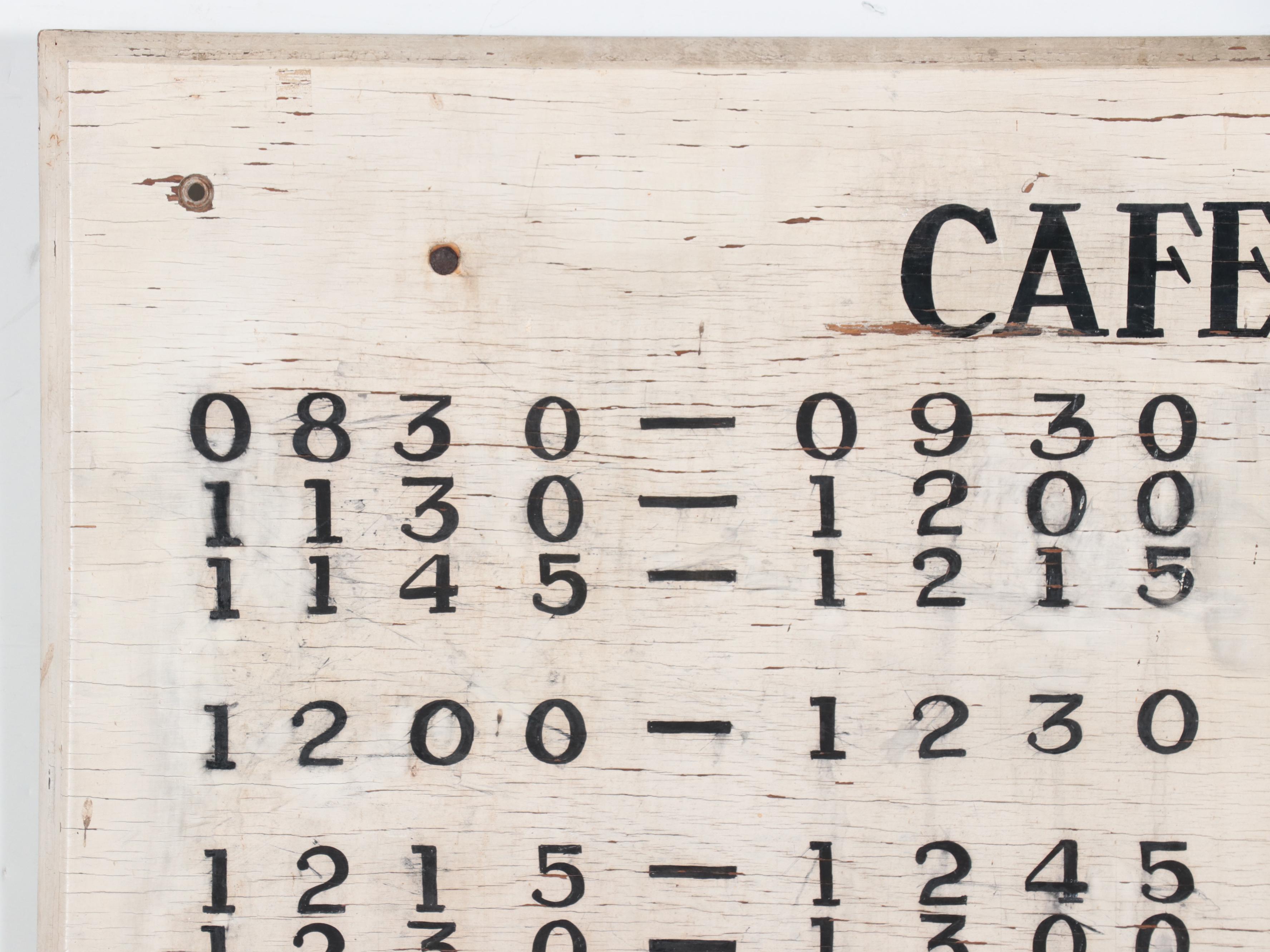 HandPainted Military Cafeteria Sign EBTH