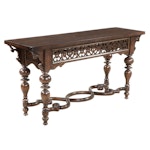 Thomasville "Cassara" Baroque Style Pierced and Turned Wood Console Table