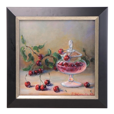 Nataliya Shlomenko Oil Painting "Still Life With Cherries" 21st Century