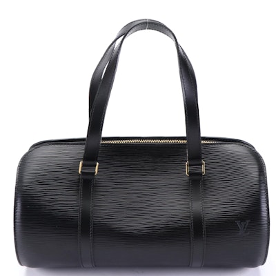 Louis Vuitton Soufflot Bag in Black Epi Leather