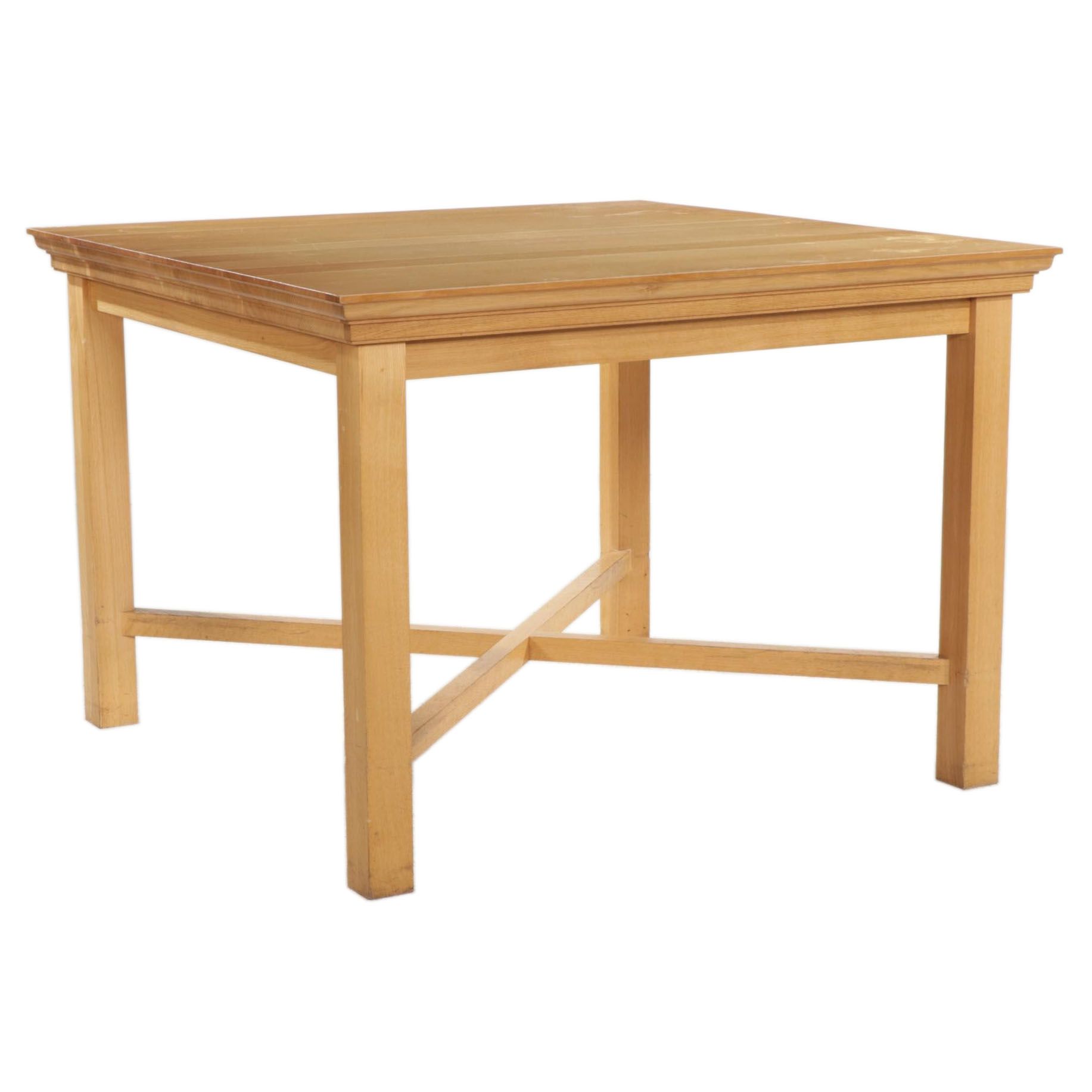 Contemporary Blonde Wood Square HighTop Bar Table EBTH