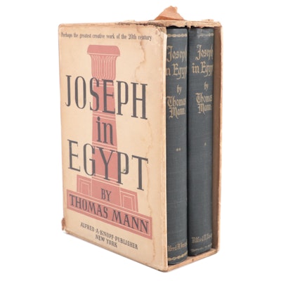 Sixth Printing "Joseph in Egypt" Two-Volume Box Set by Thomas Mann, 1938