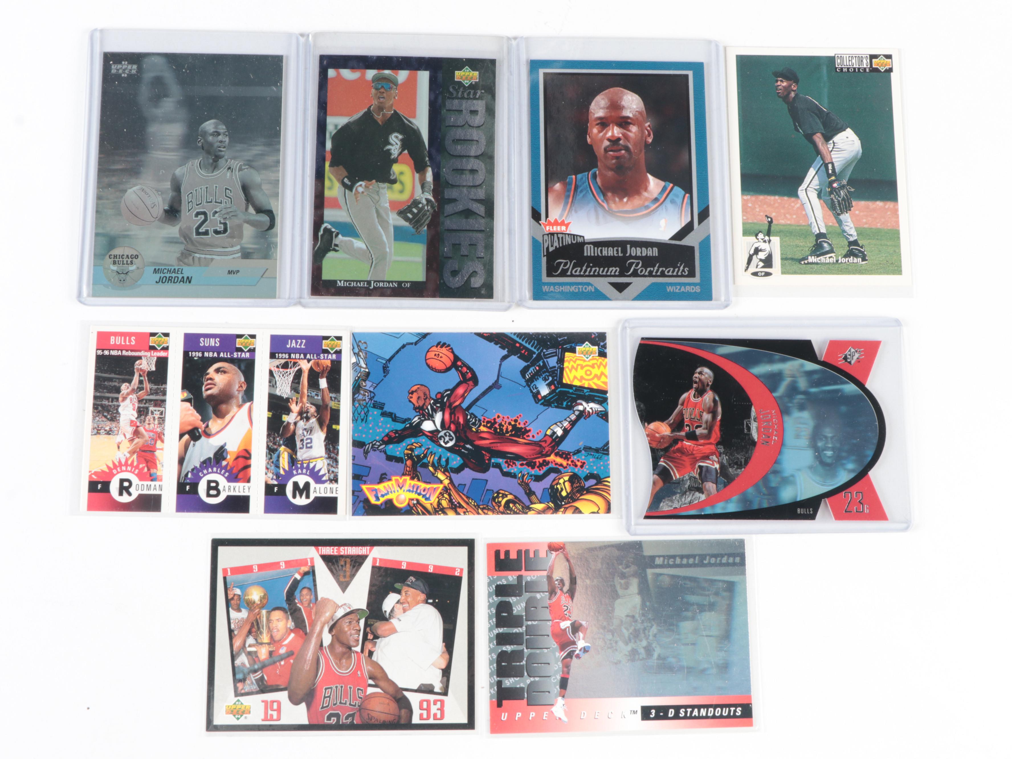 Topps, Other Michael Jordan Baseball, Basketball Cards With Inserts