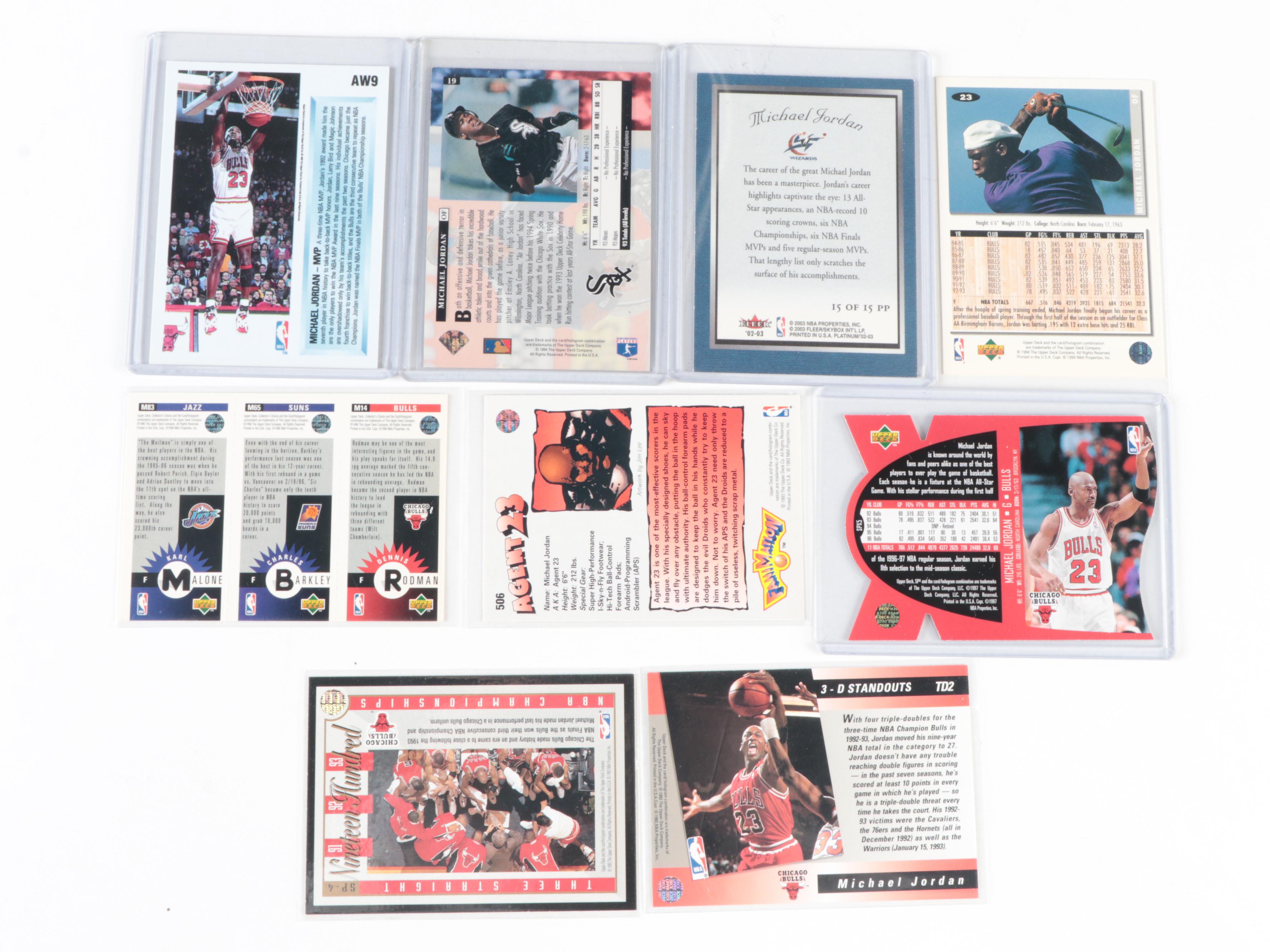 Topps, Other Michael Jordan Baseball, Basketball Cards With Inserts