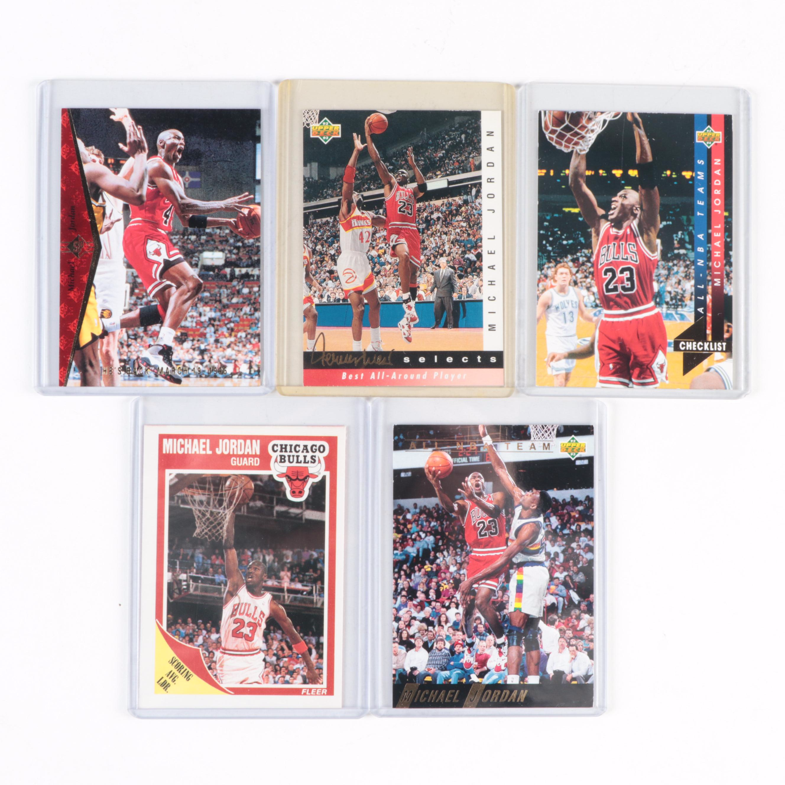 Topps, Other Michael Jordan Baseball, Basketball Cards With Inserts