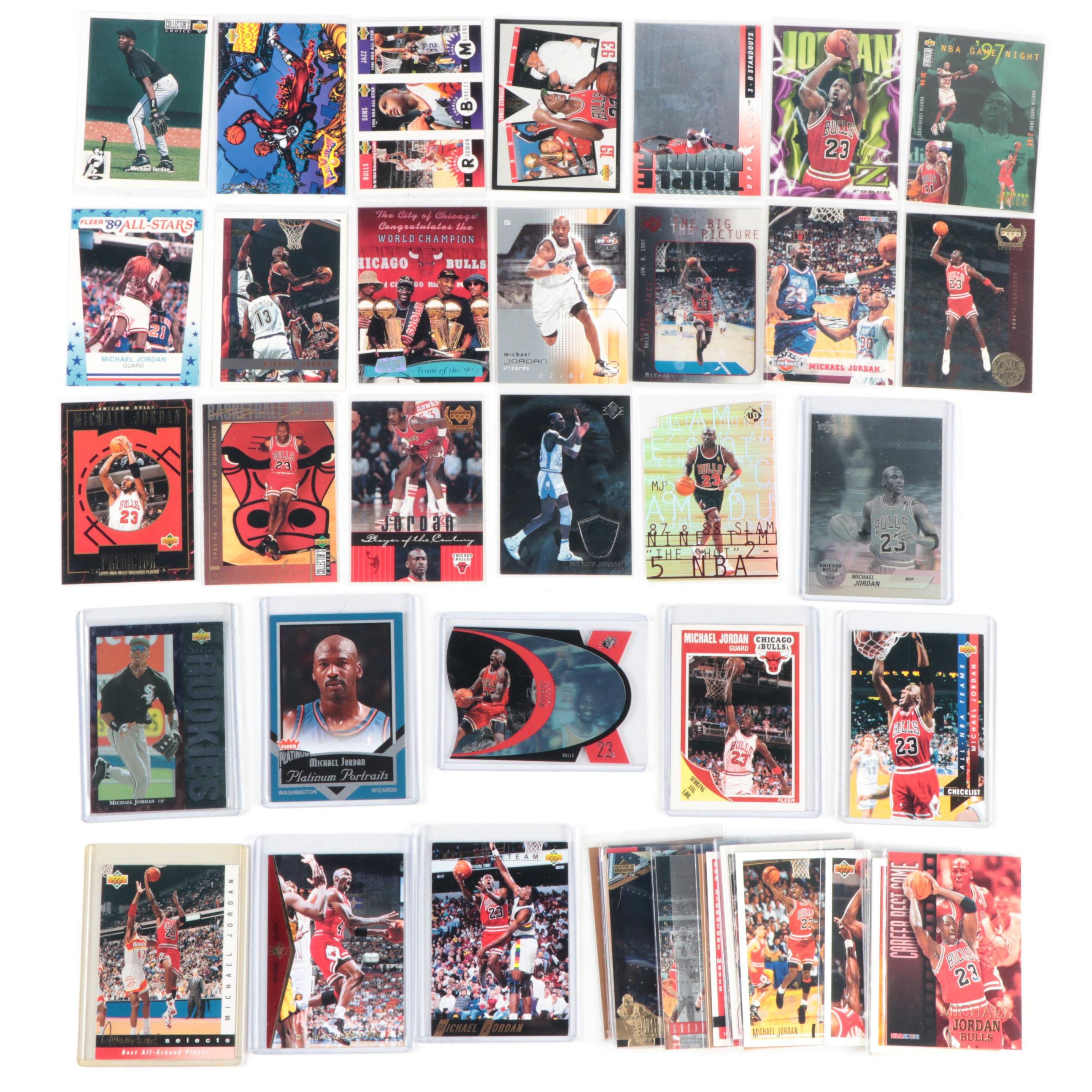 Topps, Other Michael Jordan Baseball, Basketball Cards With Inserts
