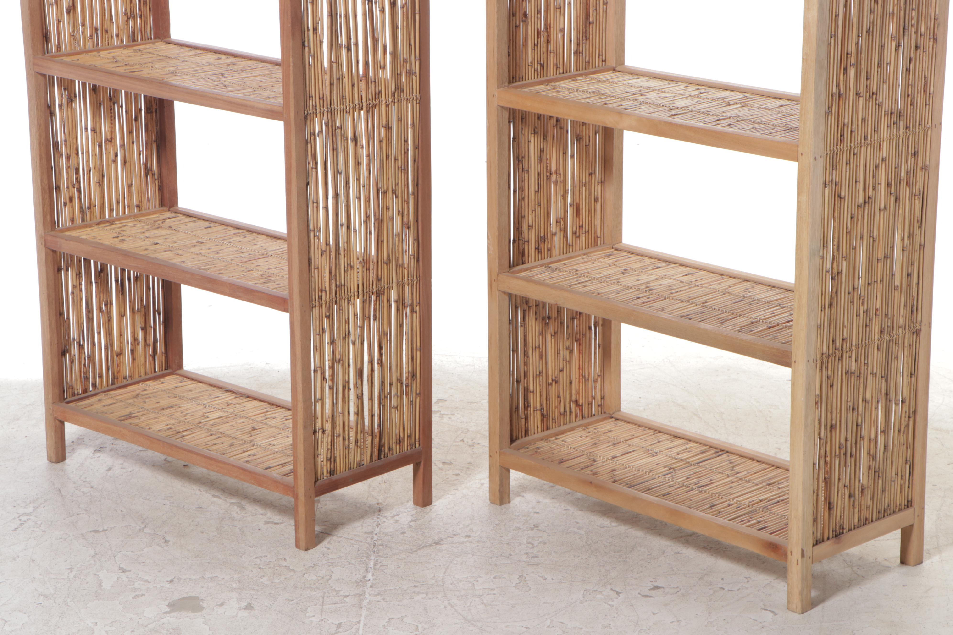 Philippine Talahib Grass and Wood Bookshelves | EBTH
