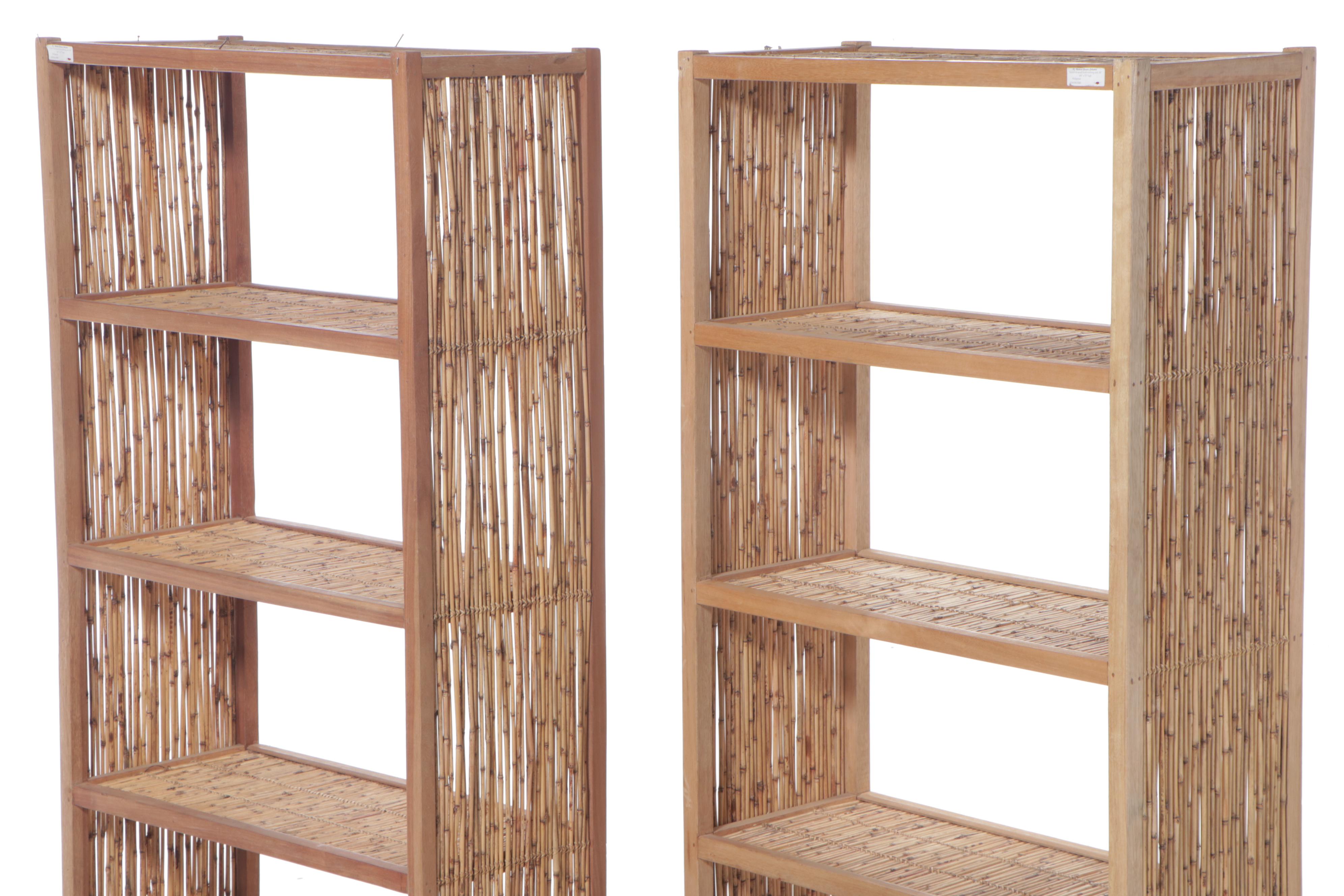 Philippine Talahib Grass and Wood Bookshelves | EBTH