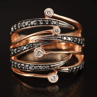 Le Vian 14K Rose Gold 0.75 CTW Diamond Multi-Row Ring