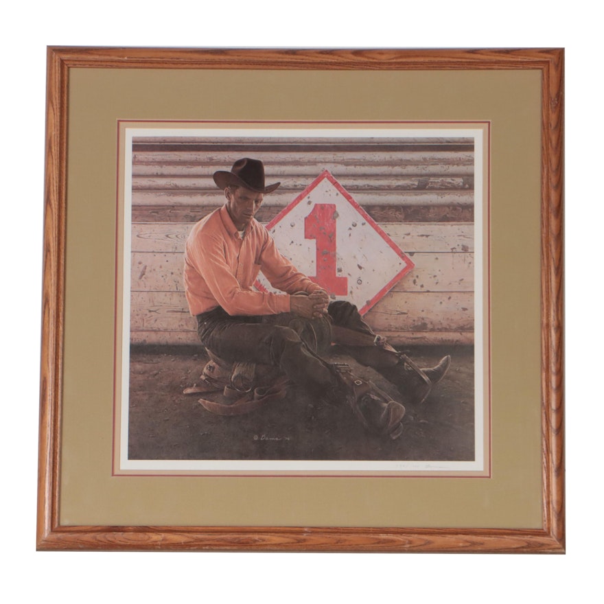 James Bama Offset Lithograph "Cowboy Rodeo Number One"