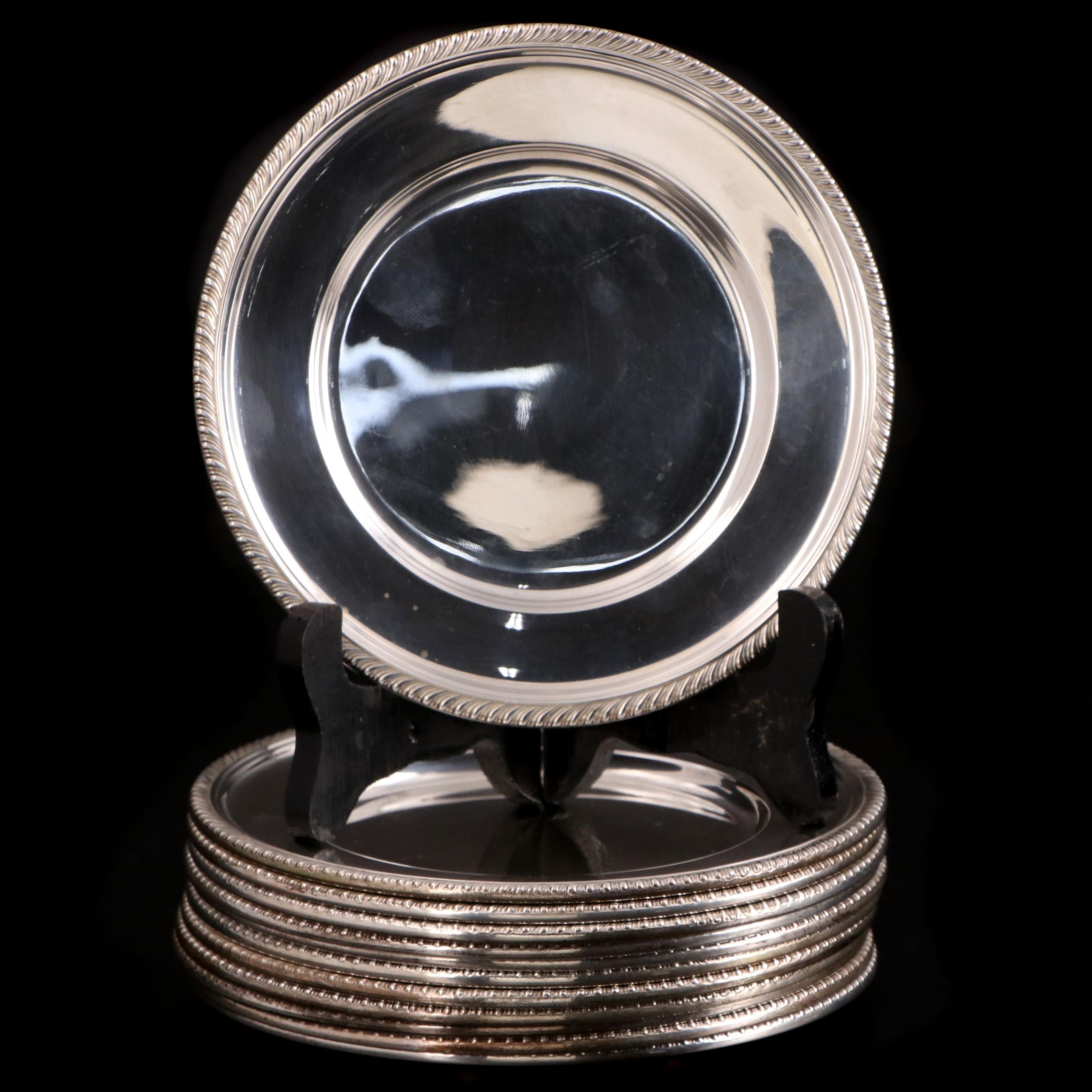 International Sterling Silver Bread and Butter Plates, 20th Century EBTH