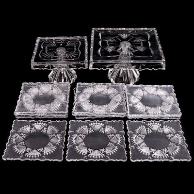 Shannon Crystal Scallop Design Cake Plates and Other Glass Dessert Plates