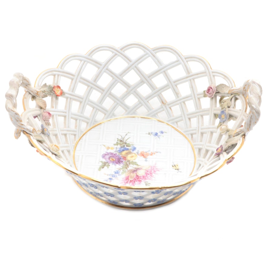 Meissen Porcelain Cake Basket, Early 19th Century