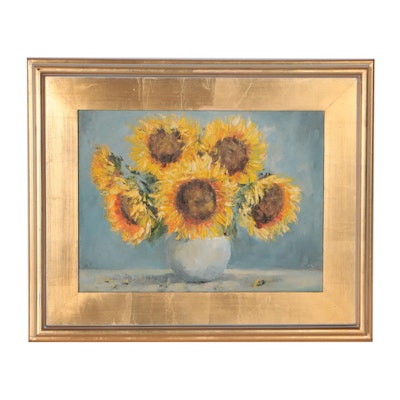 Garncarek Aleksander Oil Painting of Sunflowers "Słoneczniki," 2022