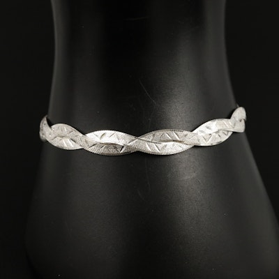 Italian Sterling Braided Herringbone Bracelet