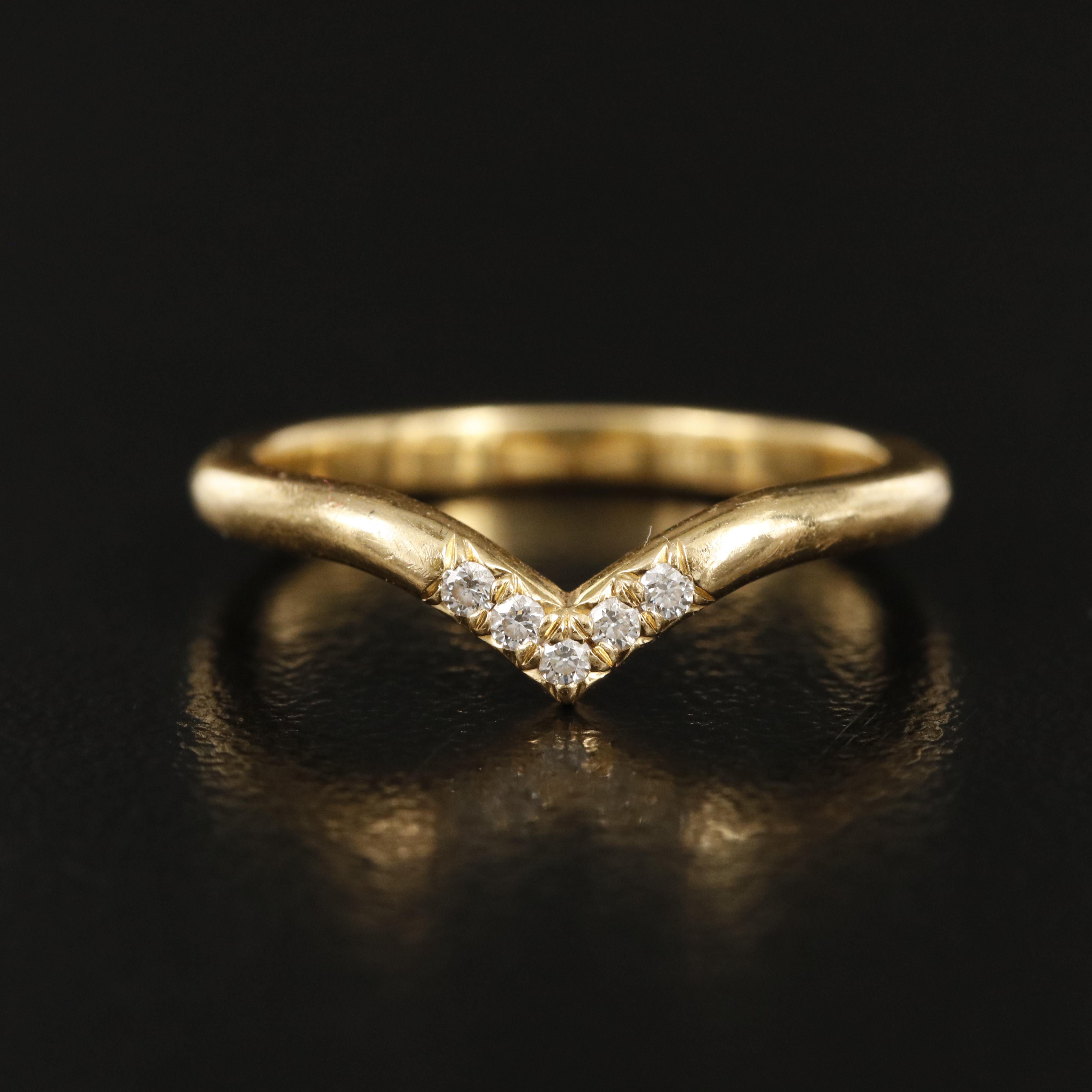 Tiffany & Co. 18K 0.06 CTW Diamond Chevron Enhancer Ring EBTH