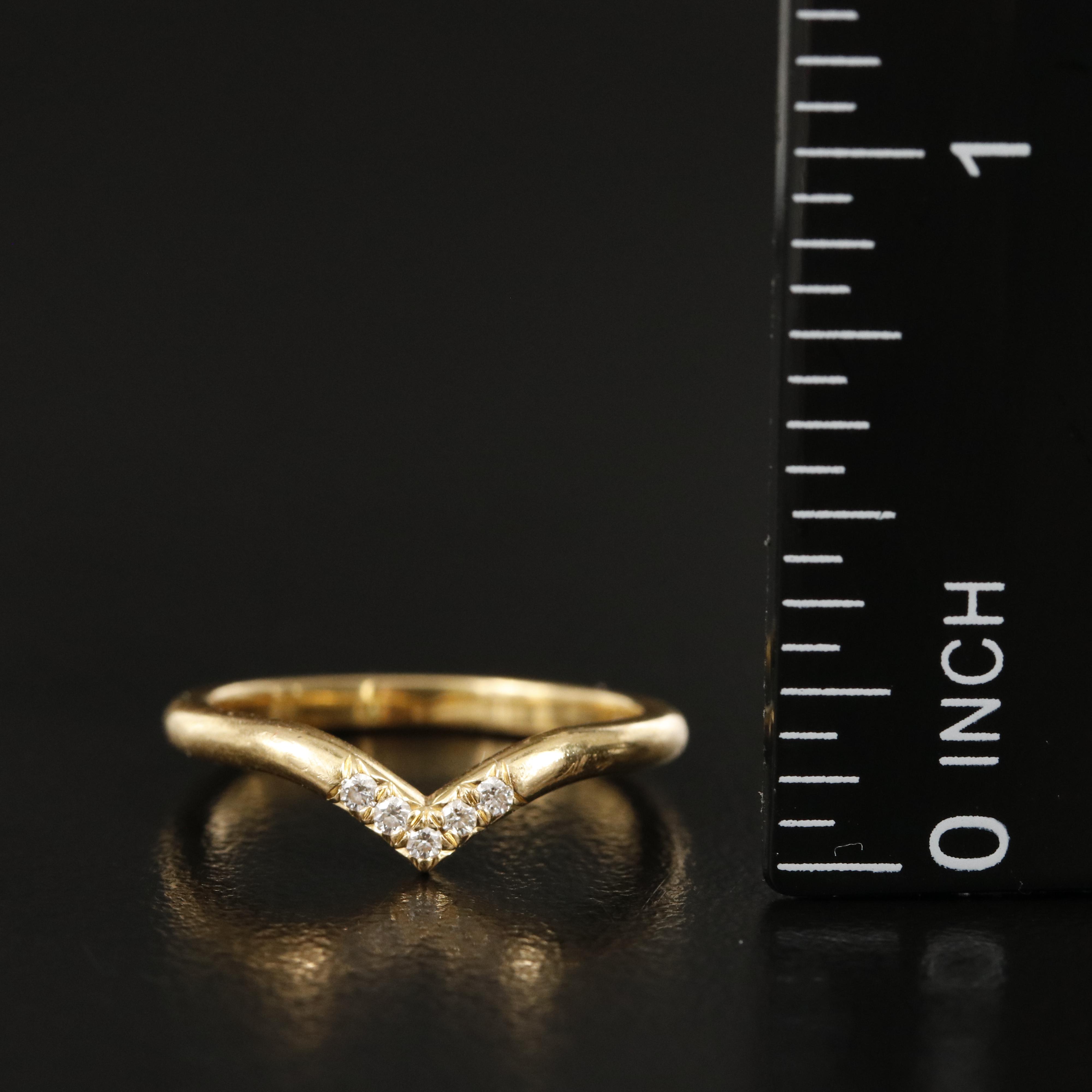 Tiffany & Co. 18K 0.06 CTW Diamond Chevron Enhancer Ring EBTH