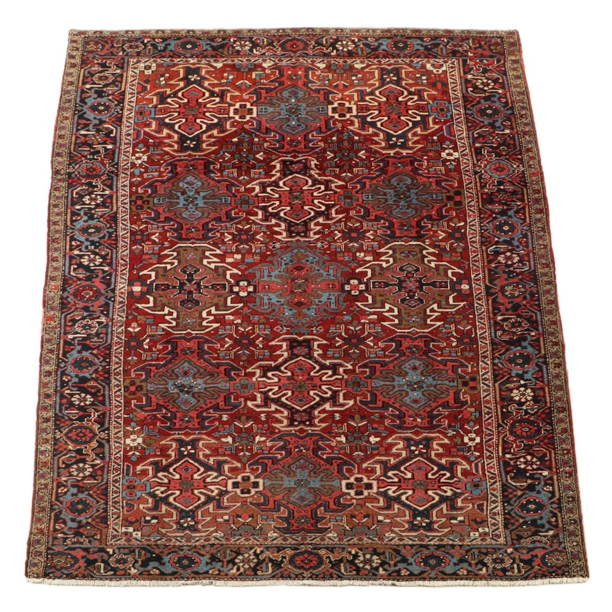 7'10 x 11'4 Hand-Knotted Persian Heriz Area Rug
