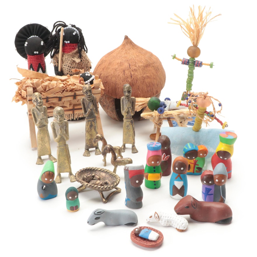 African and Other Folk Art Nativity Sets