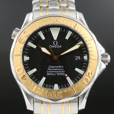 2006 Omega Seamaster Professional 18K and Stainless Steel Wristwatch