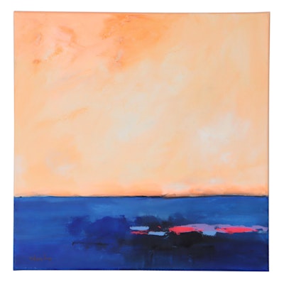 Milagros Pongo Mixed Media Painting "Gulf of Mexico"