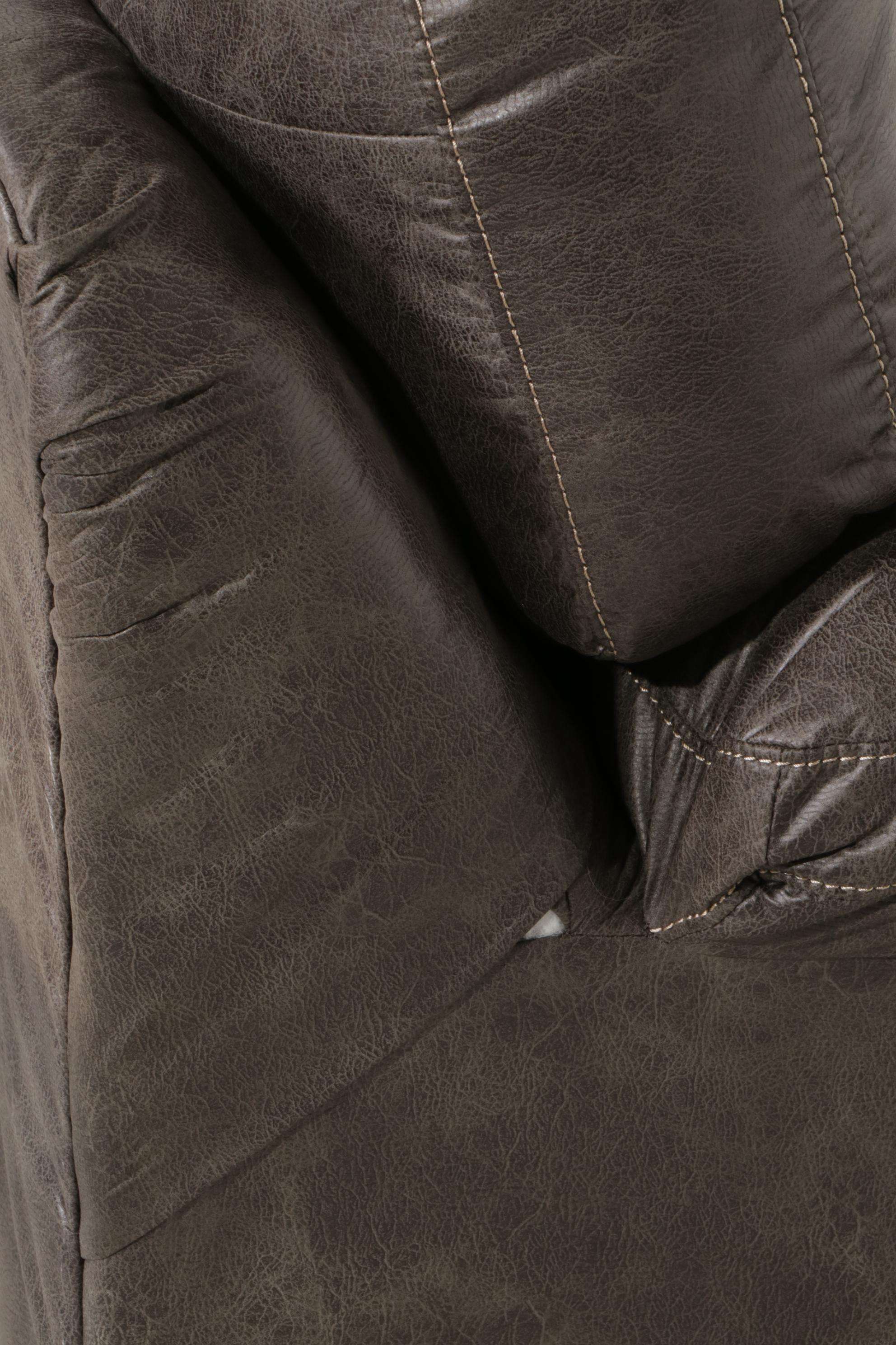 Peak Living Faux Leather Upholstered Pillow Arm Loveseat, 21st Century