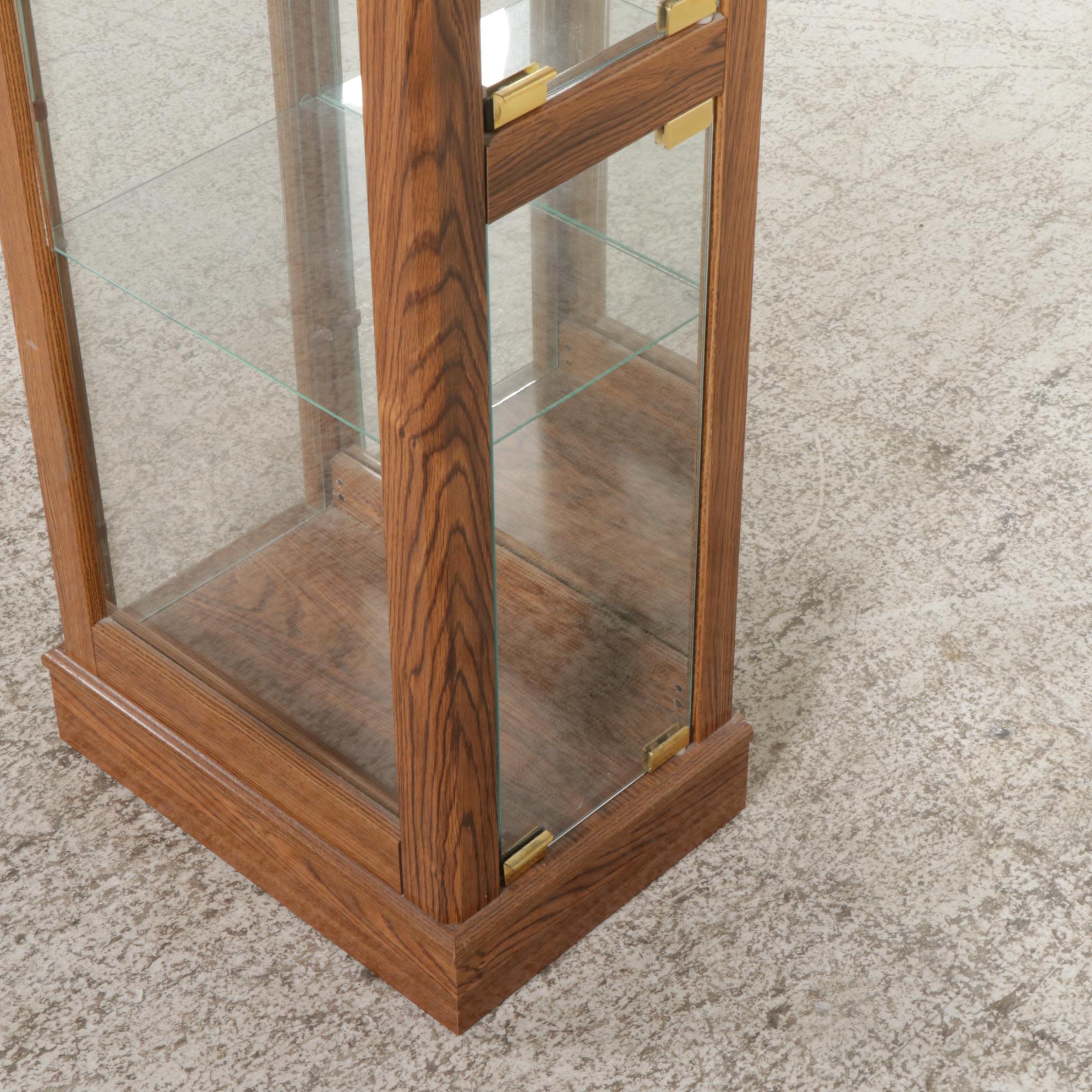 Ashley Furniture OakGrained Illuminated Curio EBTH