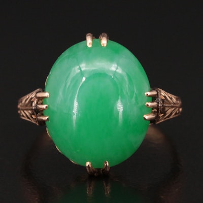 Victorian 15K Jadeite Ring