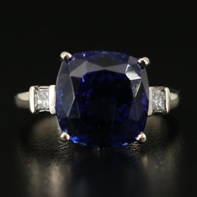 14K 10.99 CT Tanzanite and Diamond Ring with Online Digital GIA Report