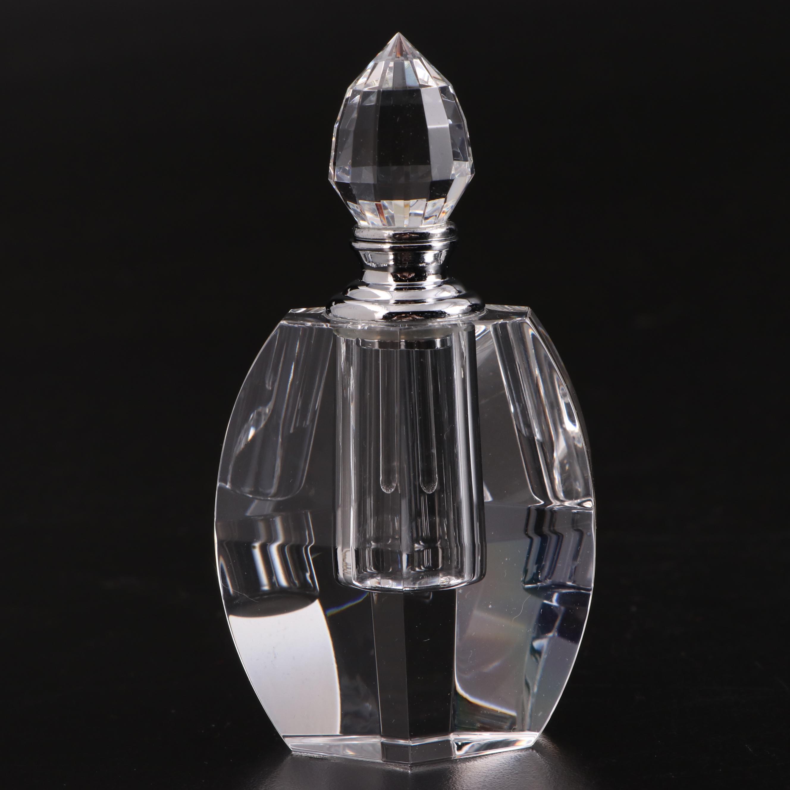 Dillard's Faceted Crystal Perfume Bottles in Velour Boxes EBTH