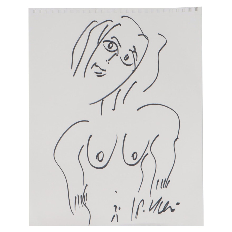 Peter Keil Ink Drawing of Nude