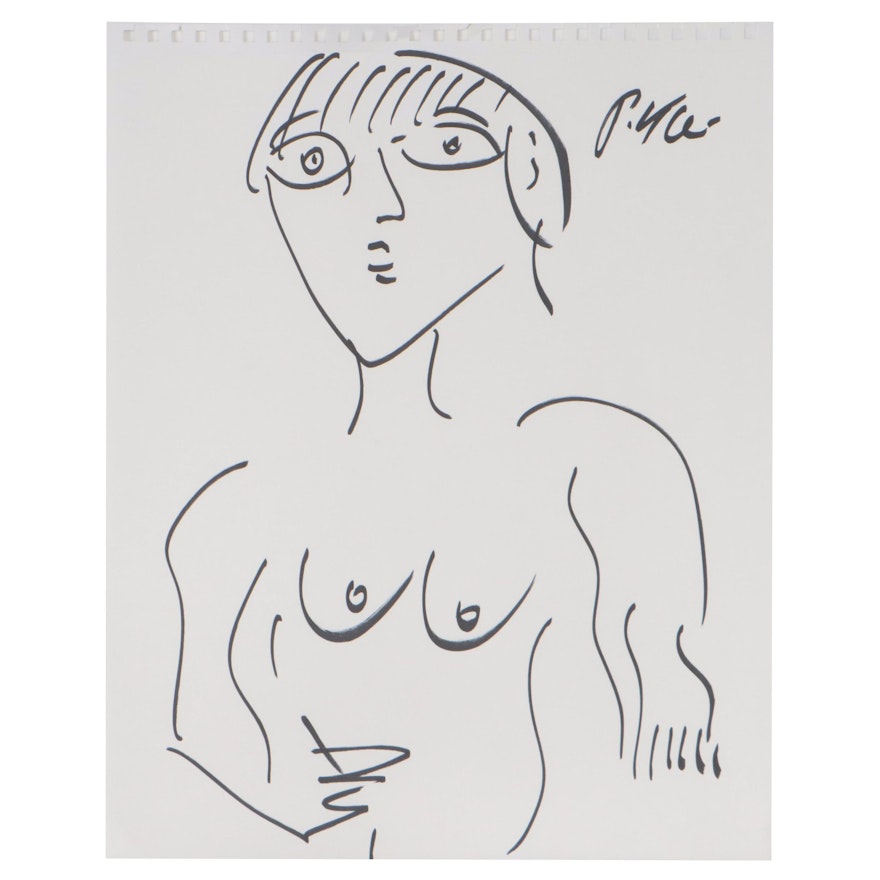 Peter Keil Ink Drawing of Nude
