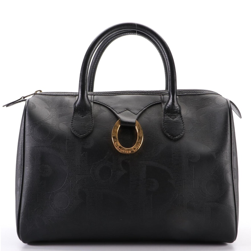 Christian Dior Boston Bag in Dior Oblique Coated Canvas and Leather
