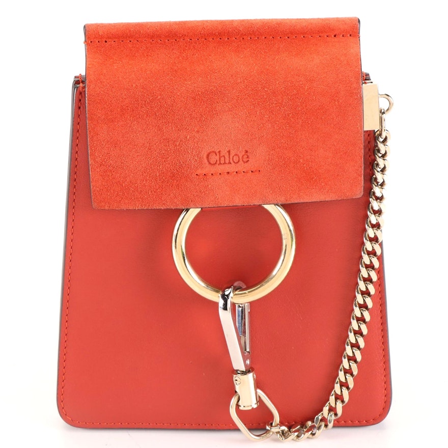 Chloé Faye Bracelet Mini Crossbody Bag in Leather and Suede